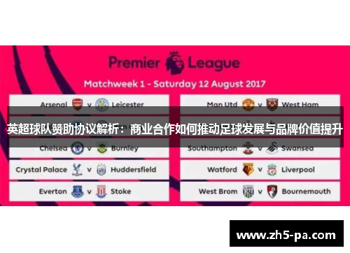 英超球队赞助协议解析：商业合作如何推动足球发展与品牌价值提升